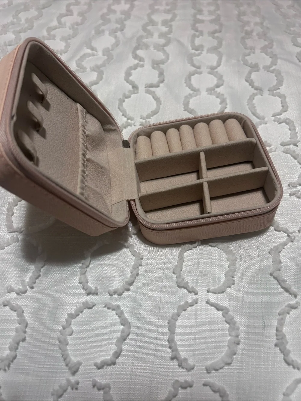 Compact Pink Travel Jewelry Organizer Case